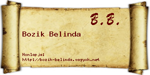 Bozik Belinda névjegykártya